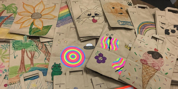 Decorated Grocery Care Bags